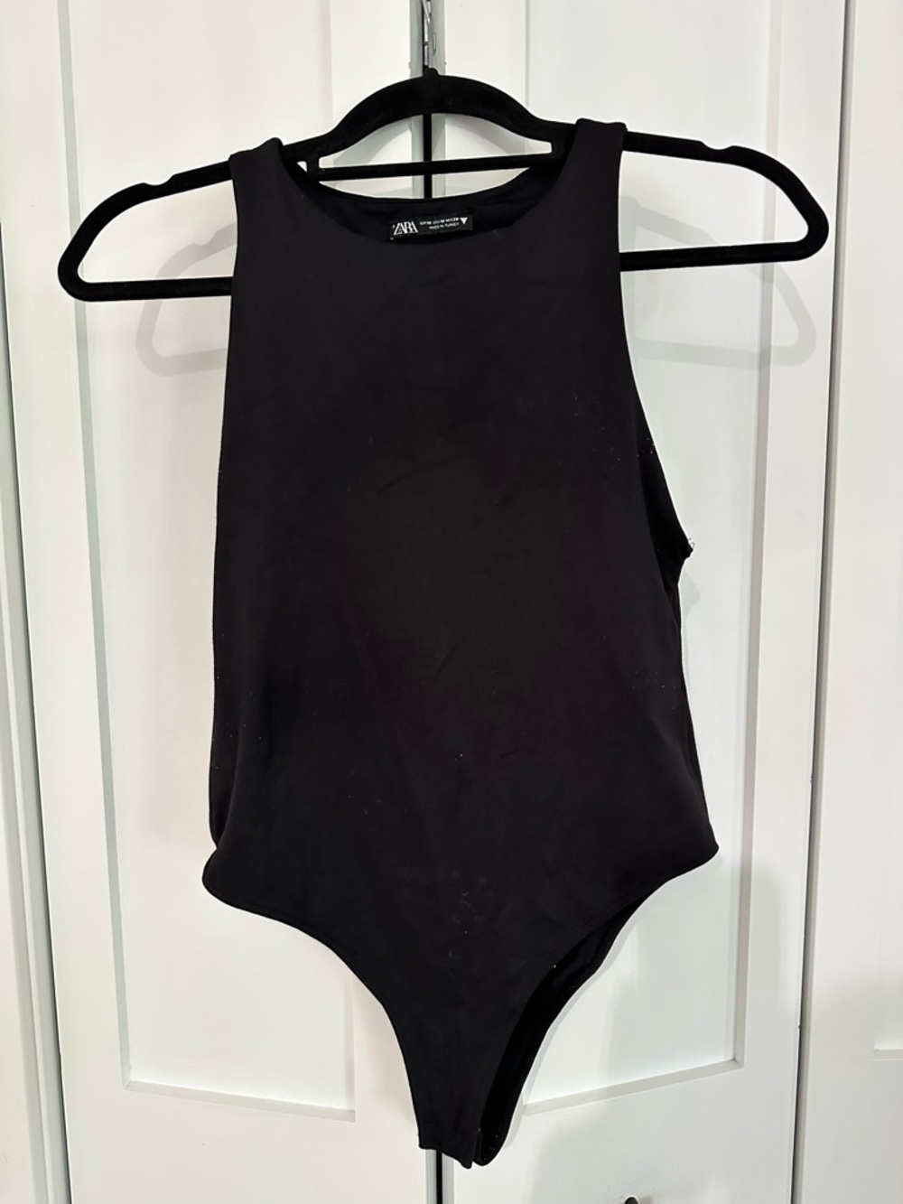 Zara Black High-Neck Sleeveless Bodysuit
